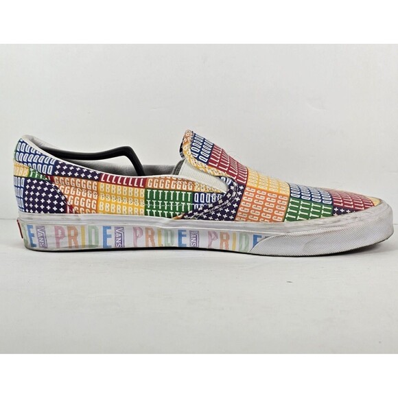 Men's Vans Classic Slip On Pride Skate Casual Sneaker Shoes Rainbow Men Size 13 - Picture 3 of 9